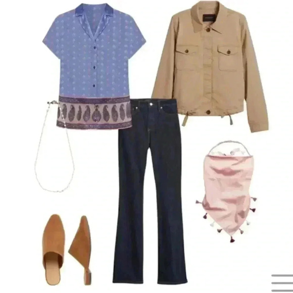 Banana Republic Border Print Boxy Shirt - Picture 5 of 14